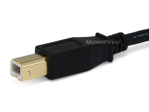 Monoprice USB-A Male to USB-B Male 2.0 Cable, 6 Feet, Shielded, Gold Plated, Black