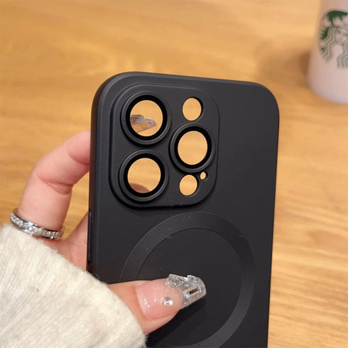 Magnetic Case for iPhone 13 Pro Max with Full Camera Lens Protector, Durable Silicone Slim Shockproof Cute Cover -