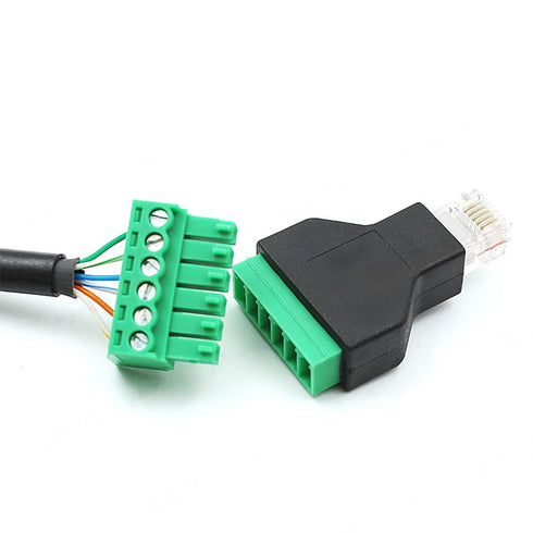 5Pcs RJ11 Male to 6 Pins Screw Terminal Block Adapter for Cat3 Telephone Handset Cords Extender, RJ12 6P6C Modular