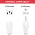 MECCANIXITY 1.5ft 18 18/3 C13 5-15P 10A 125V 3-Prong AWG White Universal Power Cord to NEMA Extension Power Cord