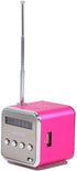 Eboxer Portable Mini Speaker FM Radio Stereo Speaker, Support TF Card, Perfect for Room, Bike, Car (Rose Red)
