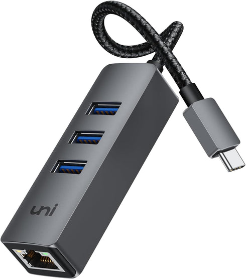 uni USB-C to Ethernet Adapter, USB C Hub with RJ45 1000 Gigabit Ethernet, Compatible with MacBook Pro/Air