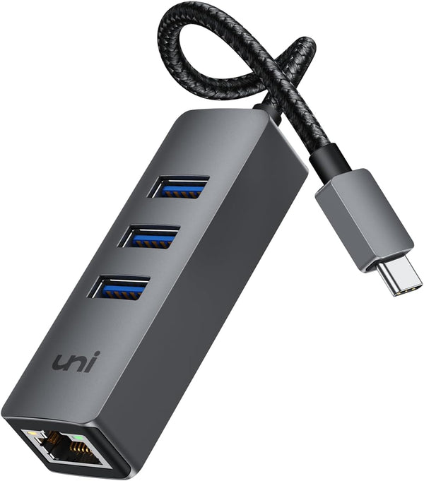 uni USB-C to Ethernet Adapter, USB C Hub with RJ45 1000 Gigabit Ethernet, Compatible with MacBook Pro/Air