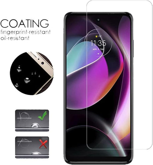 VIESUP (2 Pack) Tempered Glass Screen Protector for Moto G 5G 2022, 9H Hardness, Clear, Anti-Scratch, Easy Install