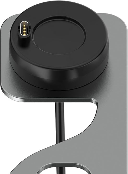 Metal Anti-Slipping Desktop Base Stand for Garmin Venu 3/Venu 3S/Vivoactiv 5 with Charging Dock Cable, Replacement Smart Watch Dock Stand Station(Grey)