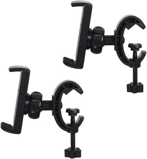 2 Pack Tripod Mount Phone Holder Clamp, Microphone Stand Bracket Clip Support Adapter for Tripods