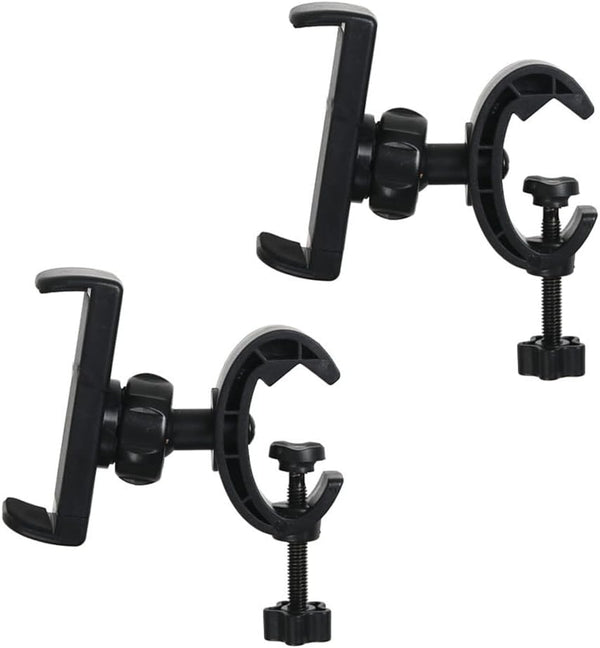 2 Pack Tripod Mount Phone Holder Clamp, Microphone Stand Bracket Clip Support Adapter for Tripods