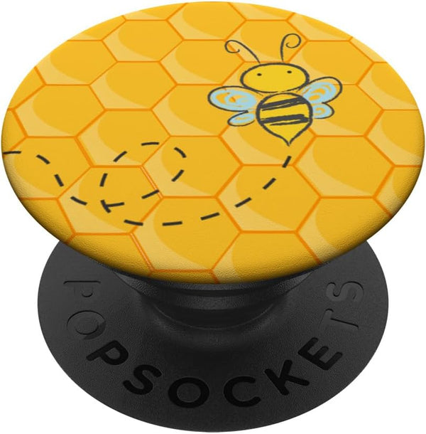 PopSockets PopGrip: Swappable Grip for Phones & Tablets | Honeycomb Pattern Honey and Bee Lover Gift