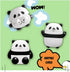 Yatchen AirPod Cover Case, Cute 3D Cartoon Panda Soft Silicone with Keychain for AirPods 1/2, Kawaii Funny Wireless