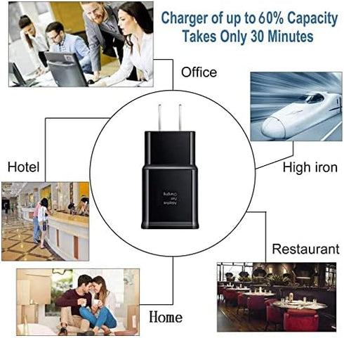 Samsung Adaptive Fast Charging Adapter Quick Charge Block Wall Charger for Galaxy S24/S23/S22/S21