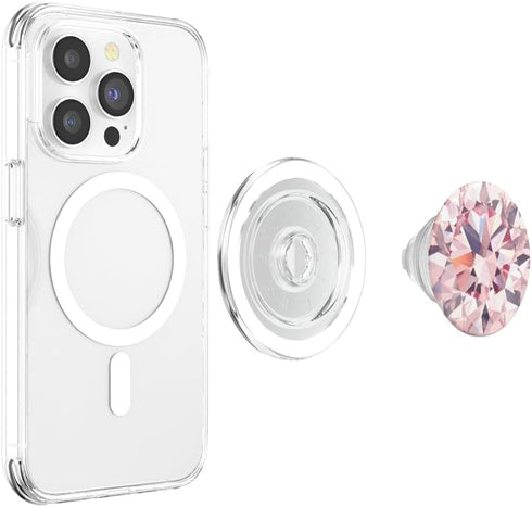 Diamond Design Phone Grips Rose Gold Diamond Print Bling Shapes Design PopSockets PopGrip: Swappable Grip for Phones