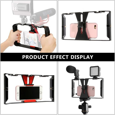 ARTIBETTER Filmmaking 9.84X5.11X1.57In Mobile Phone Video Rig Handheld Camera Holder with Cold Shoe Mounts