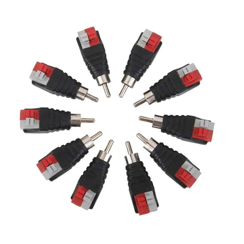 Lollipop Speaker Wire Cable to Audio Male RCA Connector Adapter, 10pcs/Set