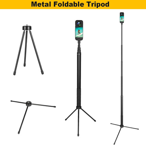 Mippko 61.8 Insta360 X5/X4/X3/X2/One 2/3,GoPro in Invisible Selfie Stick with Tripod Accessory,Compatible with RS/GO