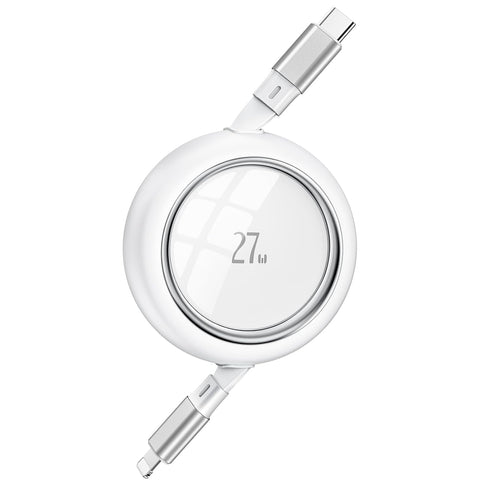 HianDier 3FT USB C to Lightning Cable, Retractable 27W Fast Charging Data Sync Cord for iPhone 14/13/12