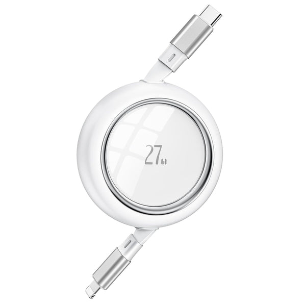 HianDier 3FT USB C to Lightning Cable, Retractable 27W Fast Charging Data Sync Cord for iPhone 14/13/12