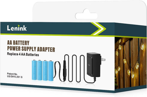 Lenink AC Power Supply Adapter for 4 AA Batteries, AA Battery Replacement Adapter