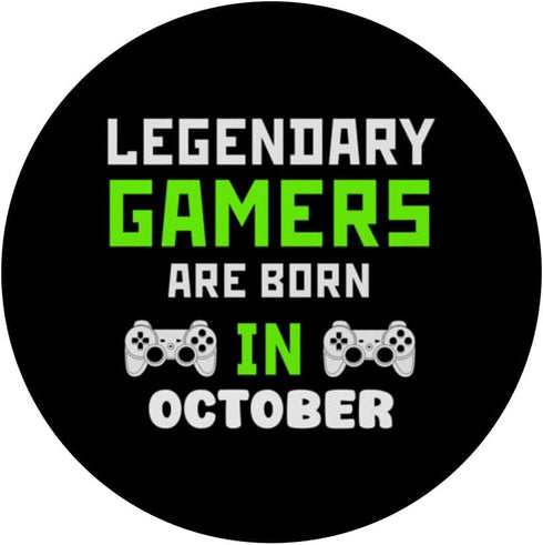 Legendary Gamers are Born in October Funny Video Game PopSockets Standard PopGrip
