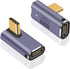 Poyiccot USB C Right Angle Adapter 240W, 90 Degree USB C Male to Female Extender, Supports 8K Video, 2pcs