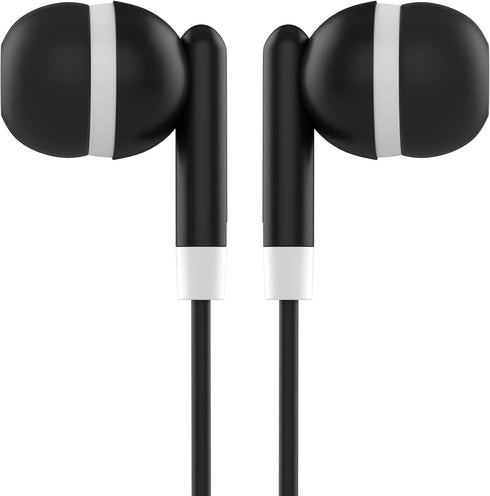 Maeline Bulk Earbuds - Black 10 Pack Wholesale Bundle with 3.5 mm Headphone Plug - Perfect for Retail!