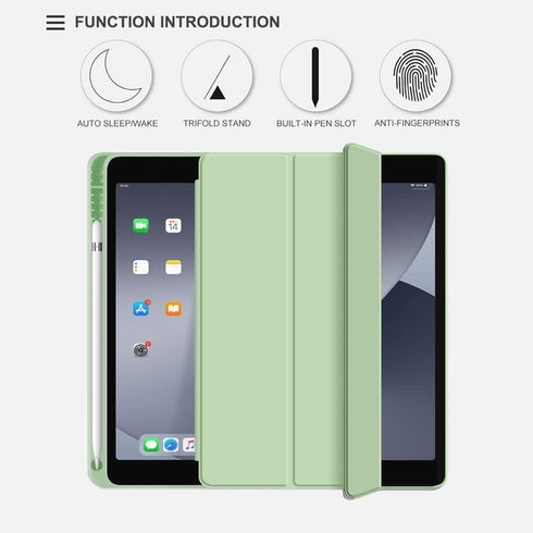 Aoub Case for iPad 6th/5th Generation 9.7 inch, with Pencil Holder, Auto Sleep/Wake, Light Green
