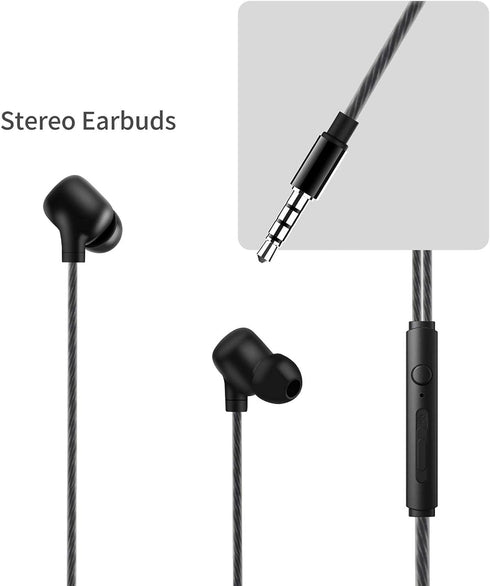 EG10 Wired Earbuds with Noise Cancelling Technology, Microphone, Volume Control, Clarity and Bass Performance for