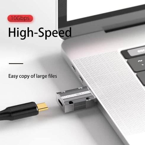 USB C Female to USB 3.1 Male Adapter, Zinc Alloy USB A to Type C Adapter with 10Gbps High-Speed Data Transfer PD 120W Stable Charging for Laptop, Phone, PC (4-Pack)