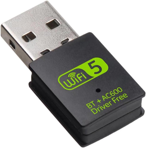 USB WiFi Adapter,600Mbps USB WiFi Bluetooth Adapter(Includes a USB to USB C Adapter),Dual Band 5G/2.4G Wireless Network Adapter for Desktop Laptop PC,Supports Windows 7/8/8.1/10/XP?