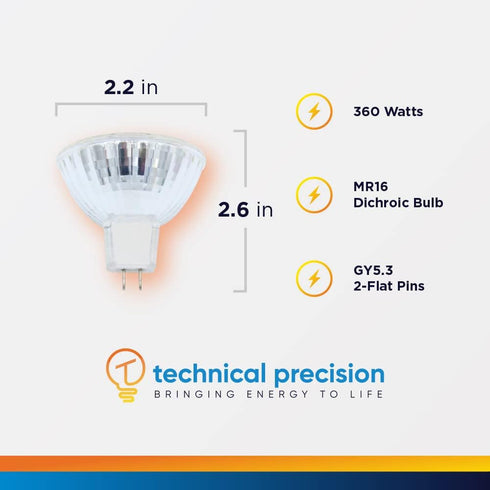360W 82v Bulb GY5.3 02600 Bulb MR16 Bulb 2 Pack Enx Projector with Base - Overhead Projector Lamp Dichroic - Reflector