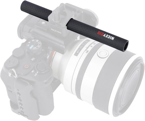 NICEYRIG 6 Inch 15mm Rod Carbon Fiber Standard for 15mm Lens Support, Matte Box, Cage Rig - 562