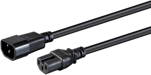 Monoprice Heavy Duty Power Cable - 2 Feet, Black, IEC 60320 C14 to C15