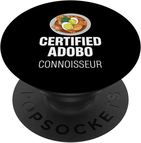 Certified Adobo Connoisseur: Asian Recipes Manila Pancit PopSockets Standard PopGrip