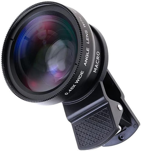 Mcoplus 2 in 1 Clip-on Lens Kit, 37mm 0.45X Super Wide Angle & Macro Lens for iPhone and Android