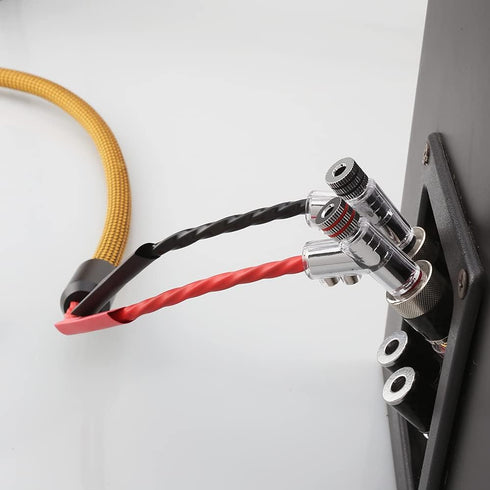 HiFi Banana Plugs Speaker Connectors, Screw Locking Rhodium Plated Banana Connector Jack for Speaker Cable