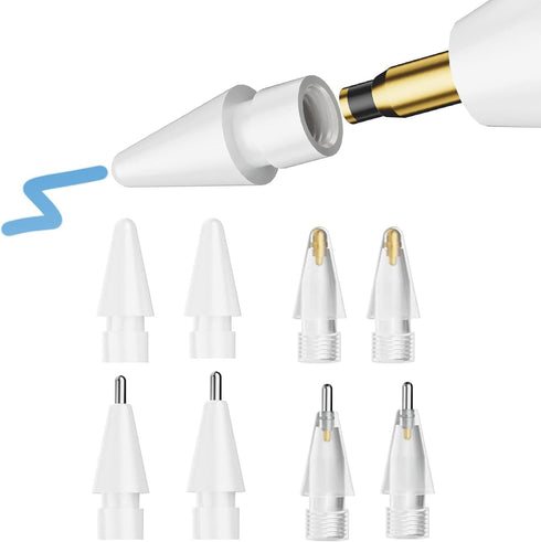8 Pack Apple Pencil Tips, Upgraded Replacement Pencil Nibs for Apple Pencil 1st/2nd Generation, Wear-Resistant Tips.