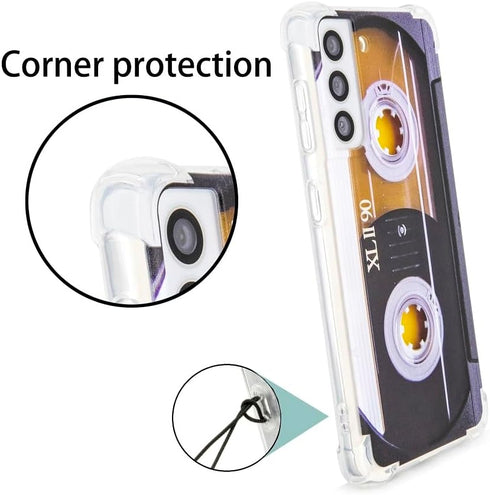 Case for Galaxy S21 5G, Shockproof Scratchproof TPU Soft Bumper Retro Music Cassette Tape Case for Samsung Galaxy S21 5G