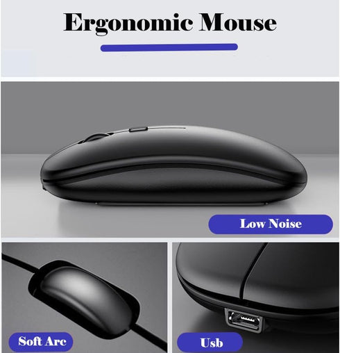 Computer Keyboard and Mouse Combo, Ultra Thin Wireless Keyboard with 3 Adjustable DPI Mouse for PC, Laptop