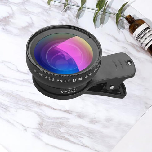 Hemobllo 0.45X 12.5X Set Universal Mobile Phone Lens Wide Angle and Macro Clip-on Lens for Smartphone Photography