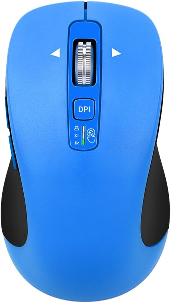 CITLLA Wireless Bluetooth Mouse (USB + BT1 + BT2), Full Size, 4-Way Scrolling,