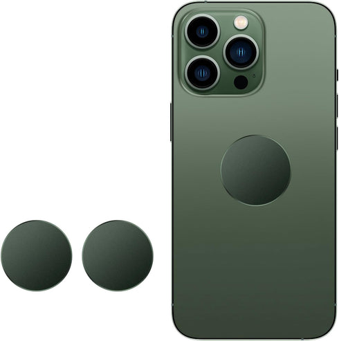 Metal Ring Plate for Phone Mount, Compatible with Magnetic Mounts, 1.26" Frosted Round, Green (2 Pack)