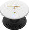Yellow Beige Jesus Word Cross A Sunburst on White Background PopSockets Grip and Stand for Phones and Tablets