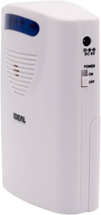 Ideal Security SK664 Wireless Chime 6 Different Sounds, LED Alert, Battery Powered, Works with All SK6 Sensors, White