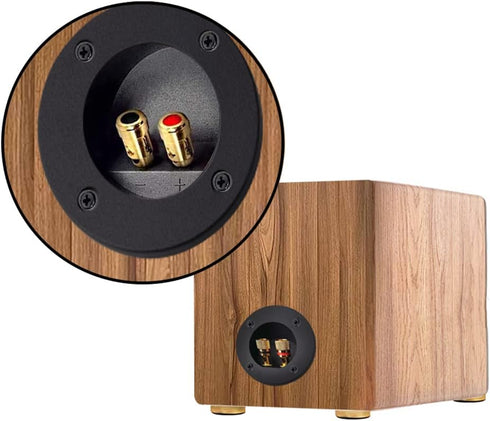 1 Pair 3-Inch Double Binding Round Gold Plate Push Spring Loaded Jacks for Speaker Box Terminal Cup