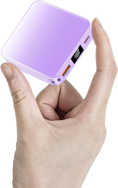 10000mAh Mini Power Bank - Portable Charger with USB C Input/Output, Smart LED Display, 30W Fast Charging for iPhone,