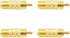 F Female to RCA Male, 4-Pack Gold Plated Aux Audio Adapter for Coax Coaxial Cable Connector for Audio Video Systems