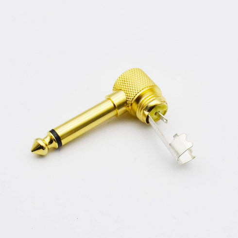 1/4" TS to 1/4" TS Right Angle Gold Speaker Cable, 3 Feet, Black, Pack of 2