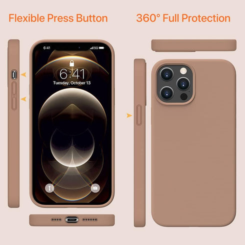 Miracase Liquid Silicone Case for iPhone 12 Pro Max, Shockproof Drop Protection Phone Case with Soft Anti-Scratch Lining