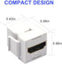 VCE 4K HDMI Keystone Jack 6-Pack, HDMI Female to Female Adapter Coupler for Keystone Wall Plate, White