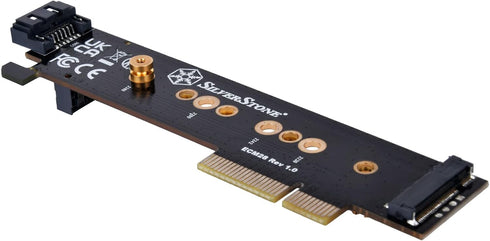 SilverStone Technology ECM28 1U Low Profile PCIe x4 to M.2 NVMe & M.2 SATA Adapter Card, SST-ECM28