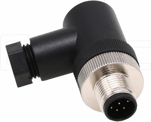 Eonvic M12 8 Pin Male Connector, 12mm A Code IP67 30V 2A AC/DC Industrial Circular Connector, Unshiled Field Assembly Wireable Sensor Right Angle 2pcs